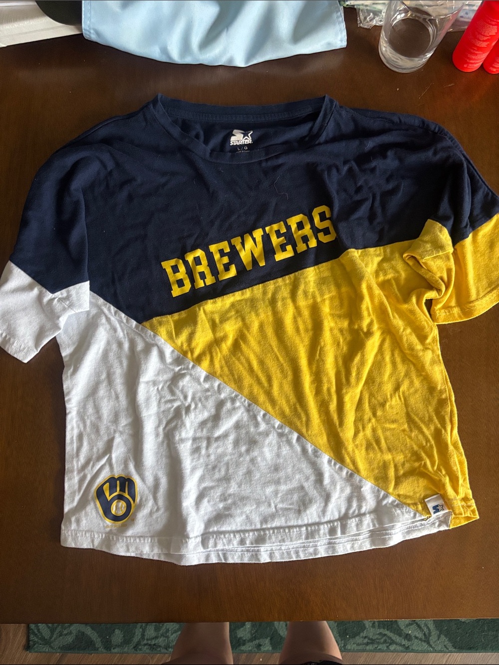 Milwaukee Brewers Colorblock Tee - Navy/Yellow/White